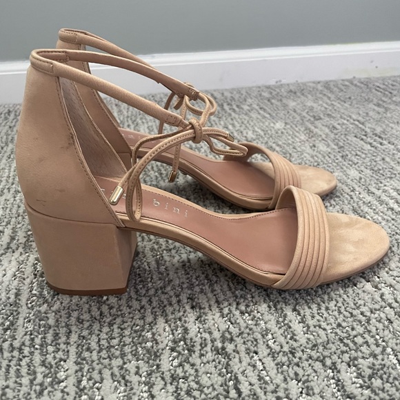 Gianni Bini Nude Suede Heels - Picture 2 of 6
